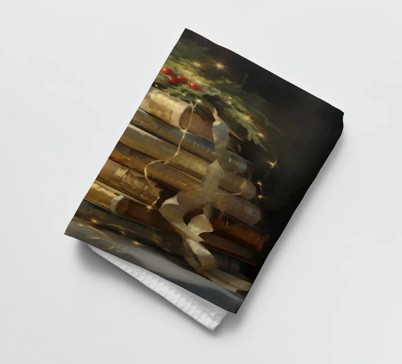 Livres de Noël - Nature morte de lecture de vacances torchon de ClubArt