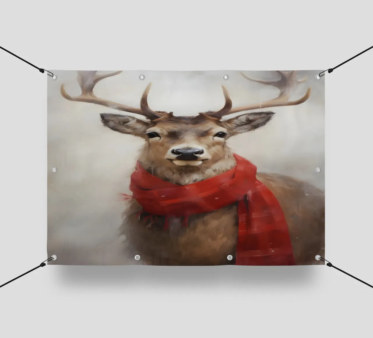 Festive Red Scarf Stag - Whimsical Winter Deer Art pvc cover by ClubArt