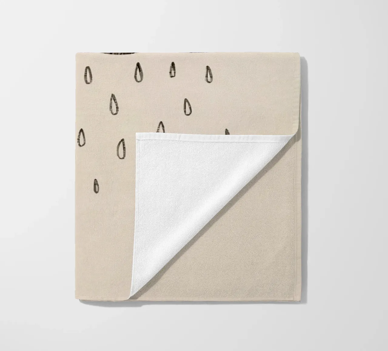 Semplice schizzo di una nuvola con gocce di pioggia che illustra una giornata di pioggia telo mare da DesignDoodle