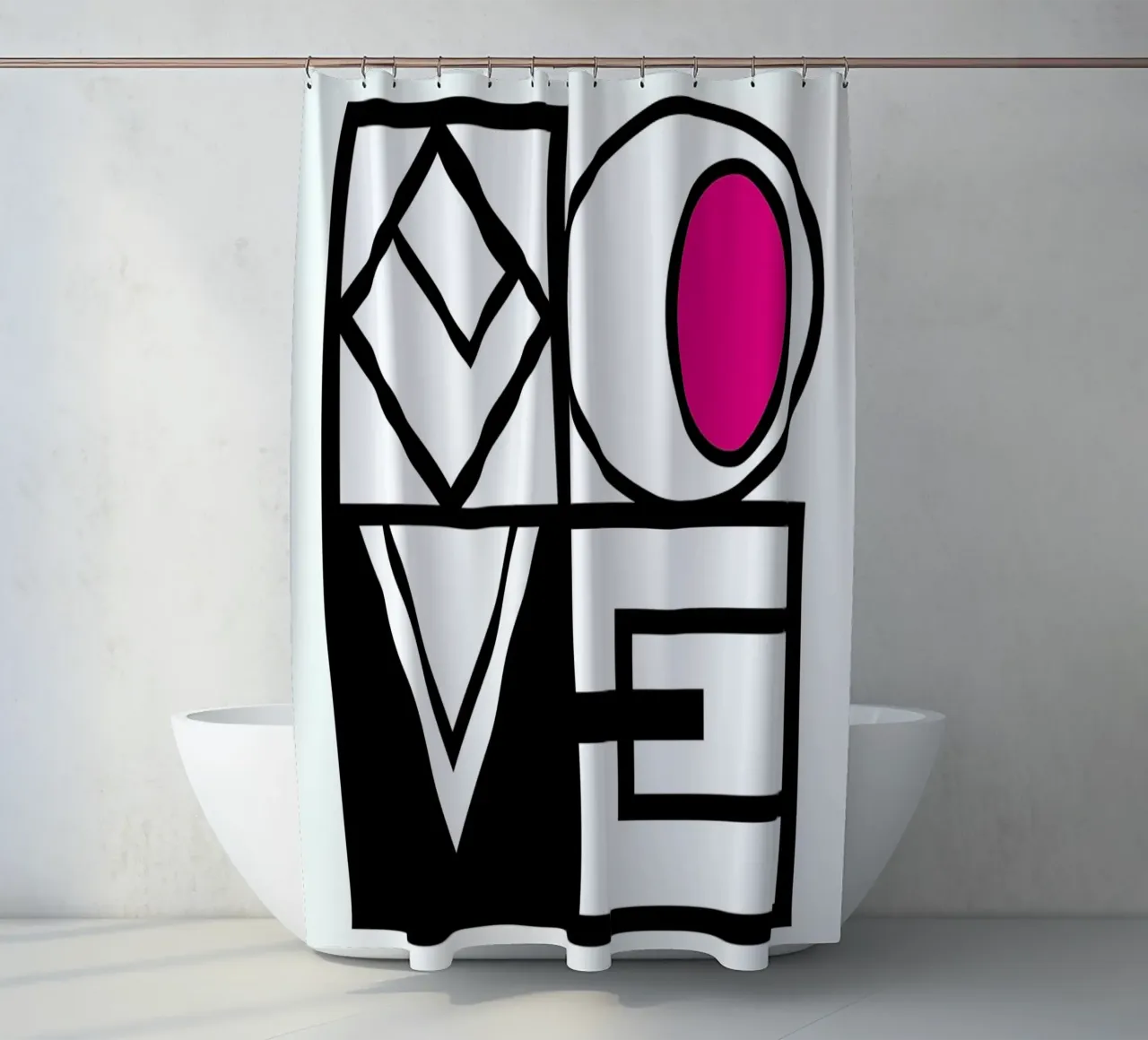 LOVE shower curtain by Metron