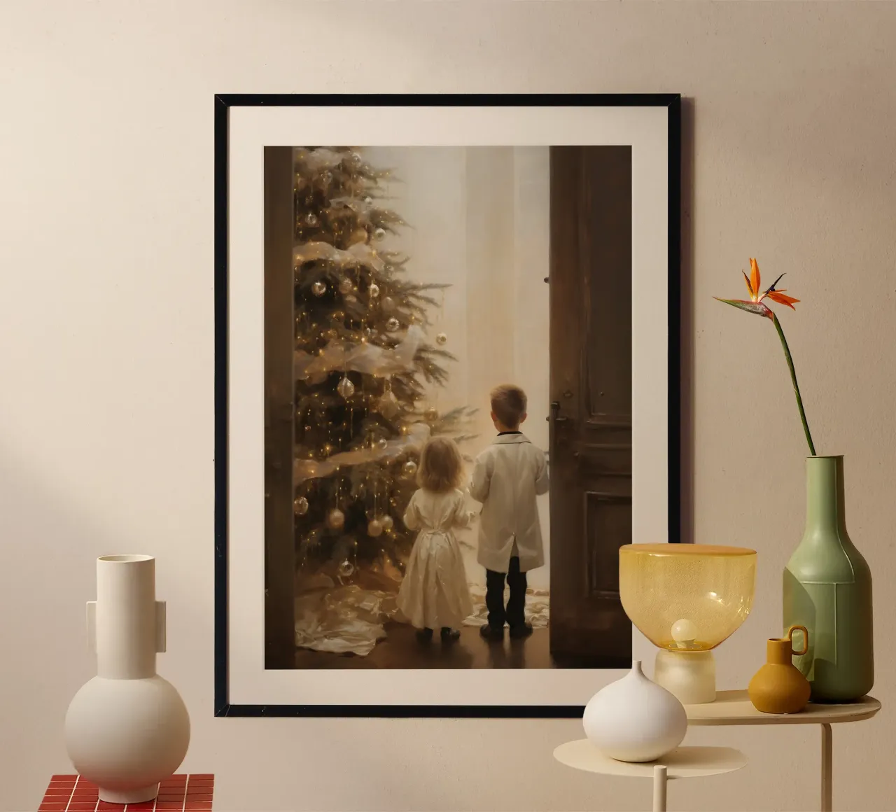 Meraviglie di Natale per bambini - Albero d'oro Arte Vacanze poster da ClubArt