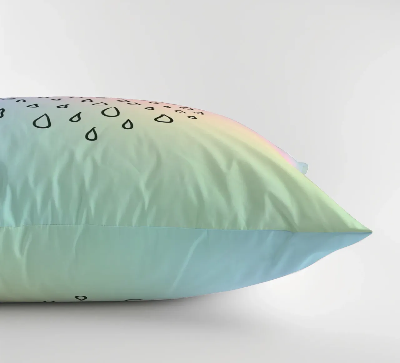 Illustrazione di una nuvola con pioggia su uno sfondo morbido cuscino da DesignDoodle