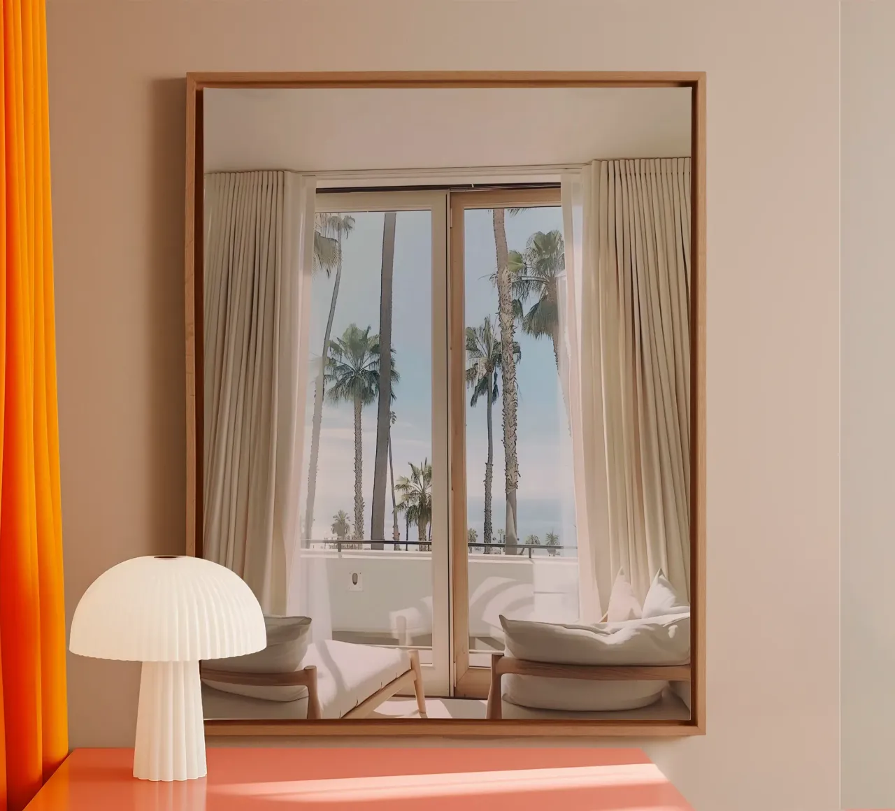 Droomlandschap Californië canvas met Baklijst van Wanderlust Vibes