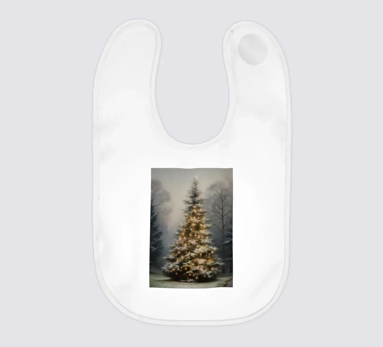Magico albero di Natale all'aperto - Luci della foresta innevata bavaglino da ClubArt