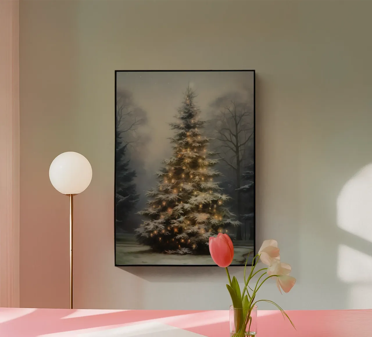 Magico albero di Natale all'aperto - Luci della foresta innevata plexiglass da ClubArt