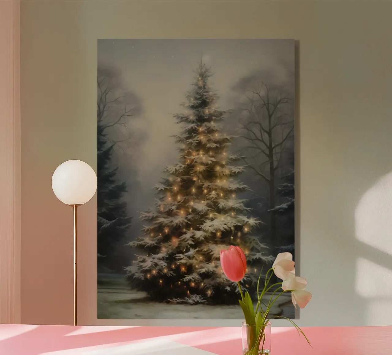 Magico albero di Natale all'aperto - Luci della foresta innevata plexiglass da ClubArt
