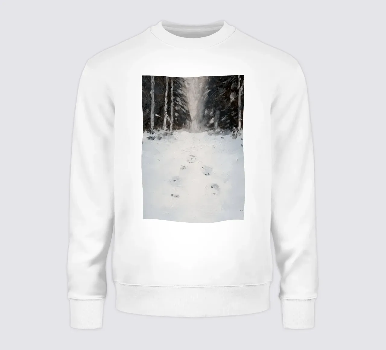 Impronte nella neve - Silent Winter Forest Path Art felpa da ClubArt