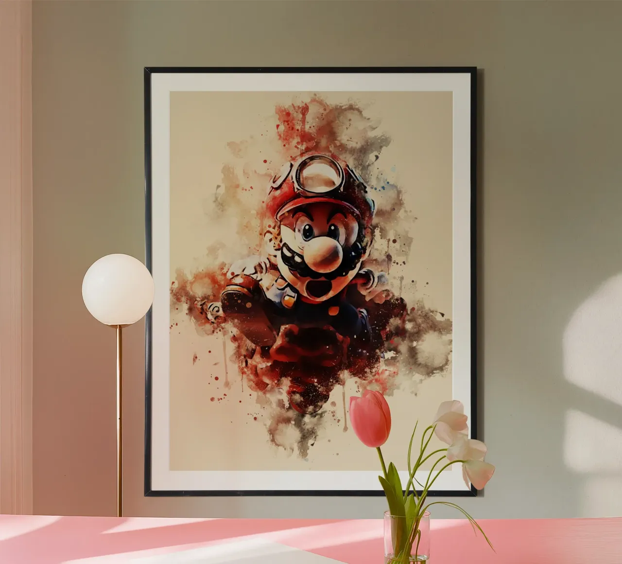 mario bross poster con telaio in alluminio da ontoseno