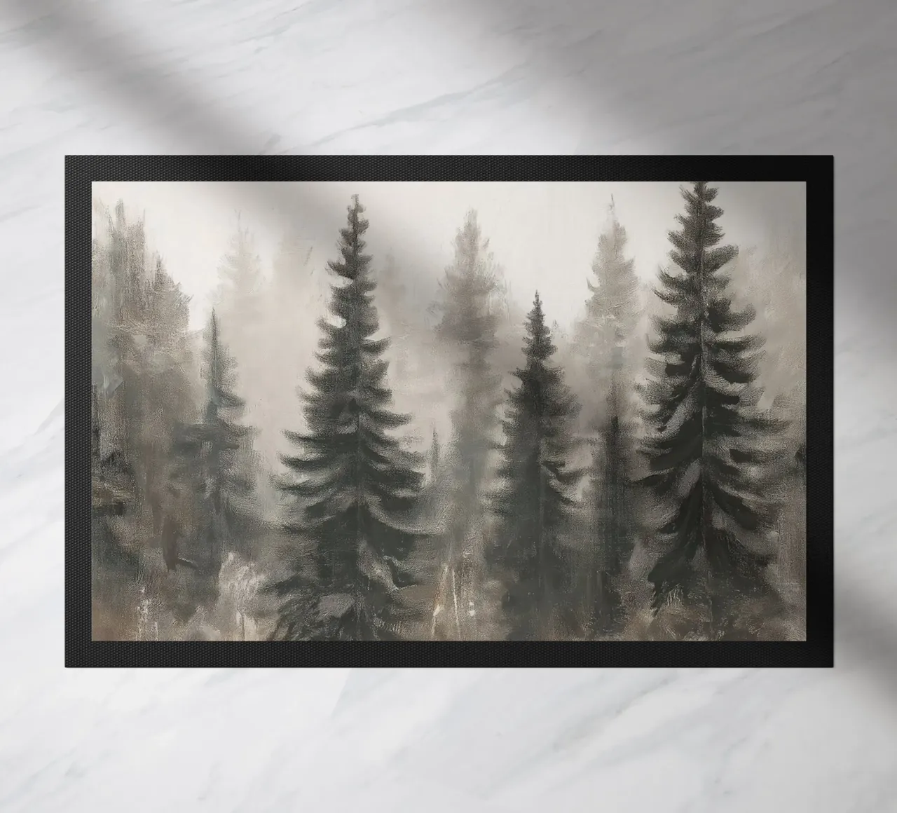 Pineta nebbiosa - Sereno paesaggio invernale nordico zerbino da ClubArt