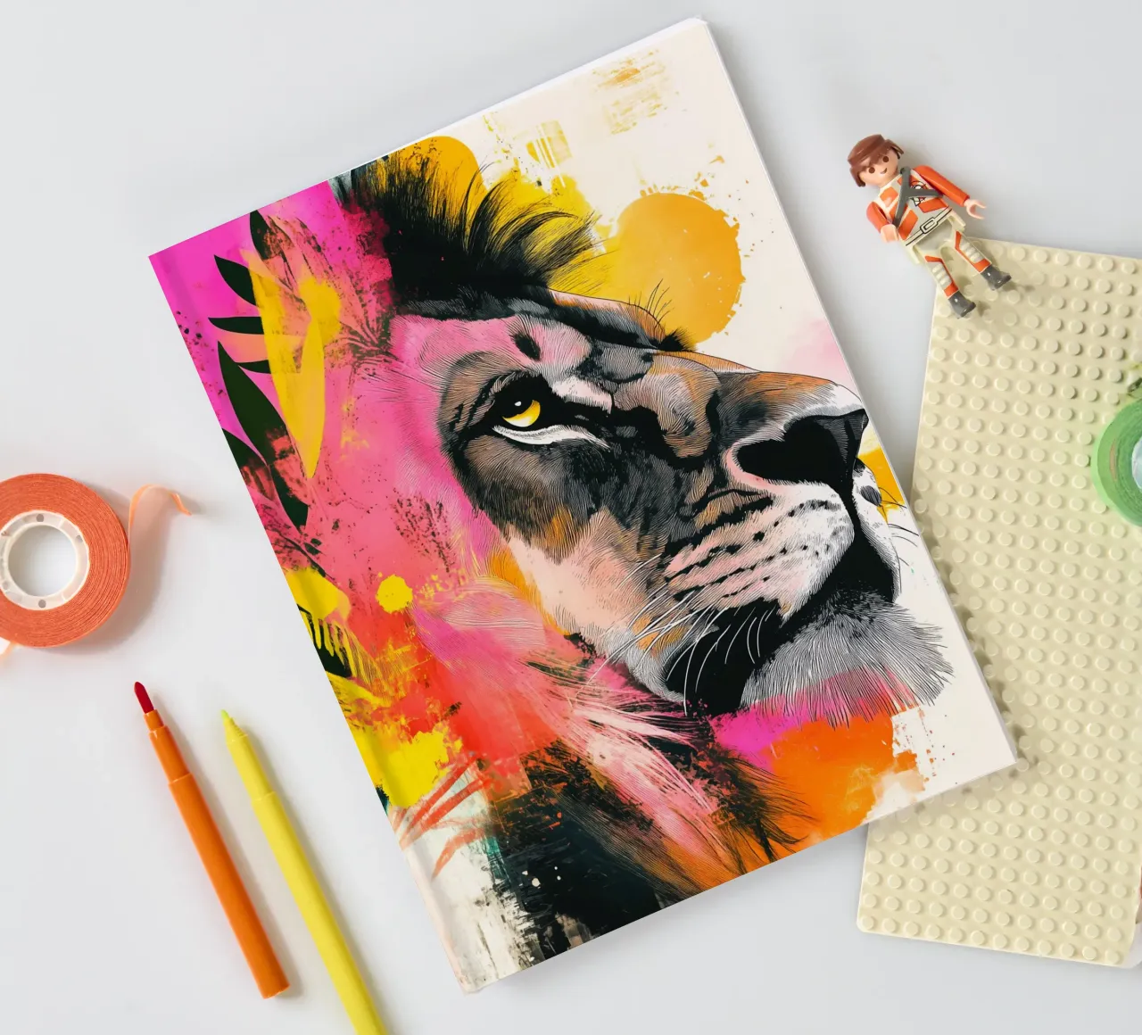 Lion animal art notebook by Justyna Jaszke JBJart