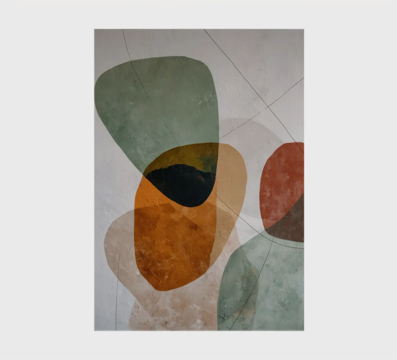 Décoration murale abstraite moderne aux formes organiques carnet de notes de Artbyvo