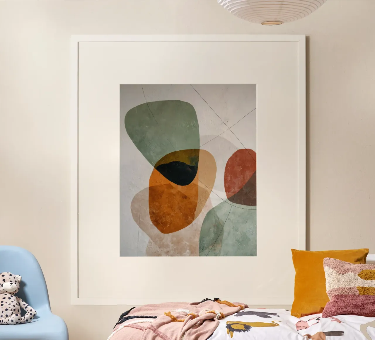 Décoration murale abstraite moderne aux formes organiques hahnemühle de Artbyvo