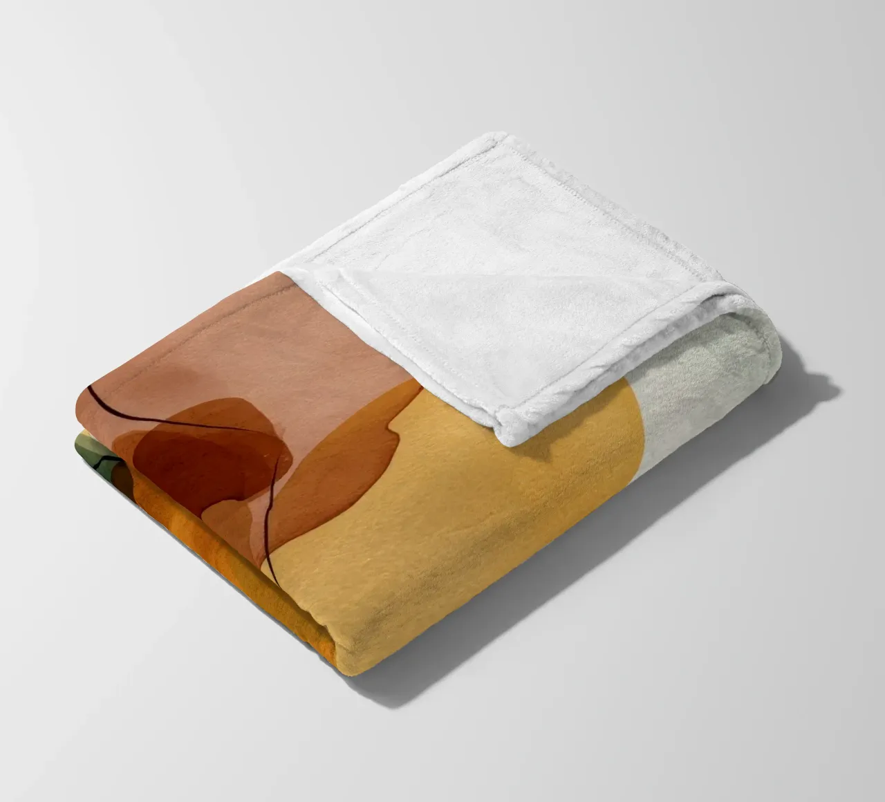 Burnt Orange Minimalist Abstract Composition fleece blanket by Artbyvo