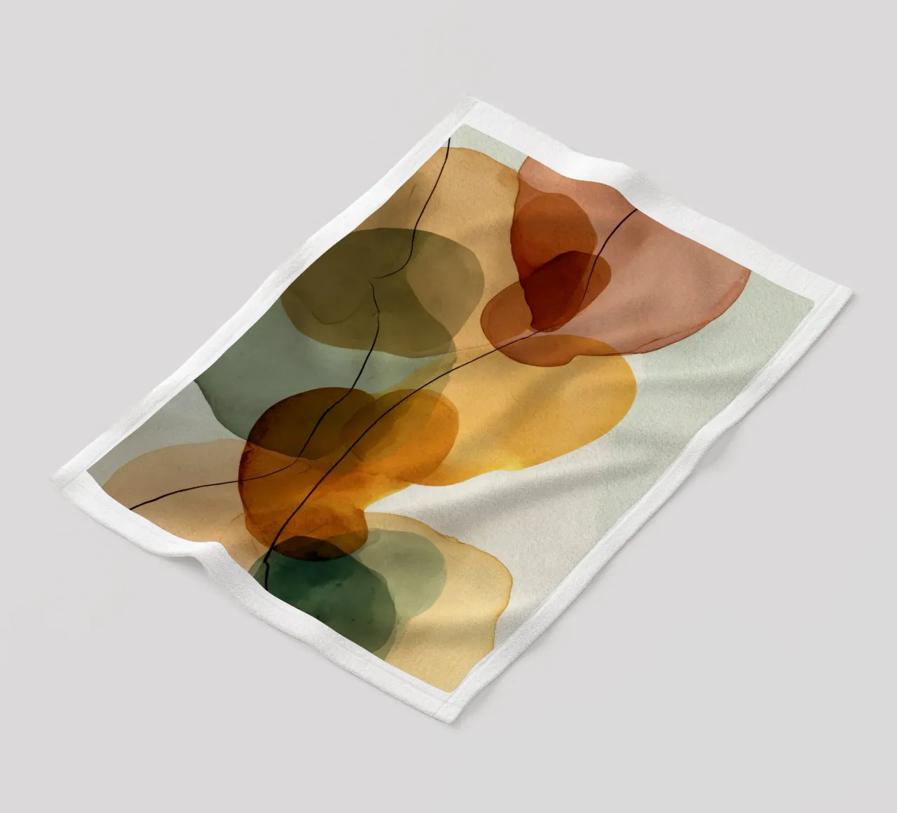 Burnt Orange Minimalist Abstract Composition fleece blanket by Artbyvo