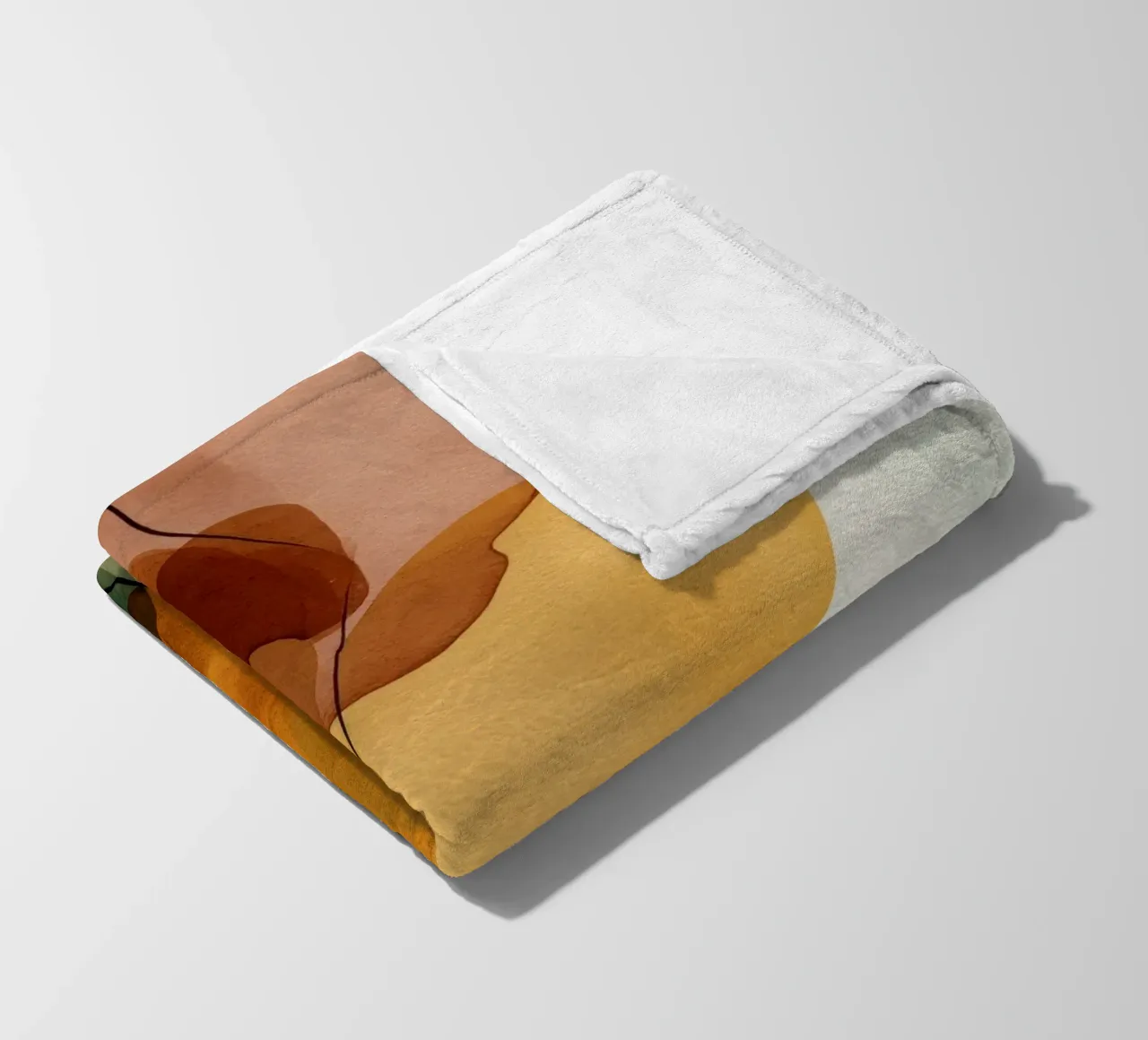 Burnt Orange Minimalist Abstract Composition fleece blanket by Artbyvo