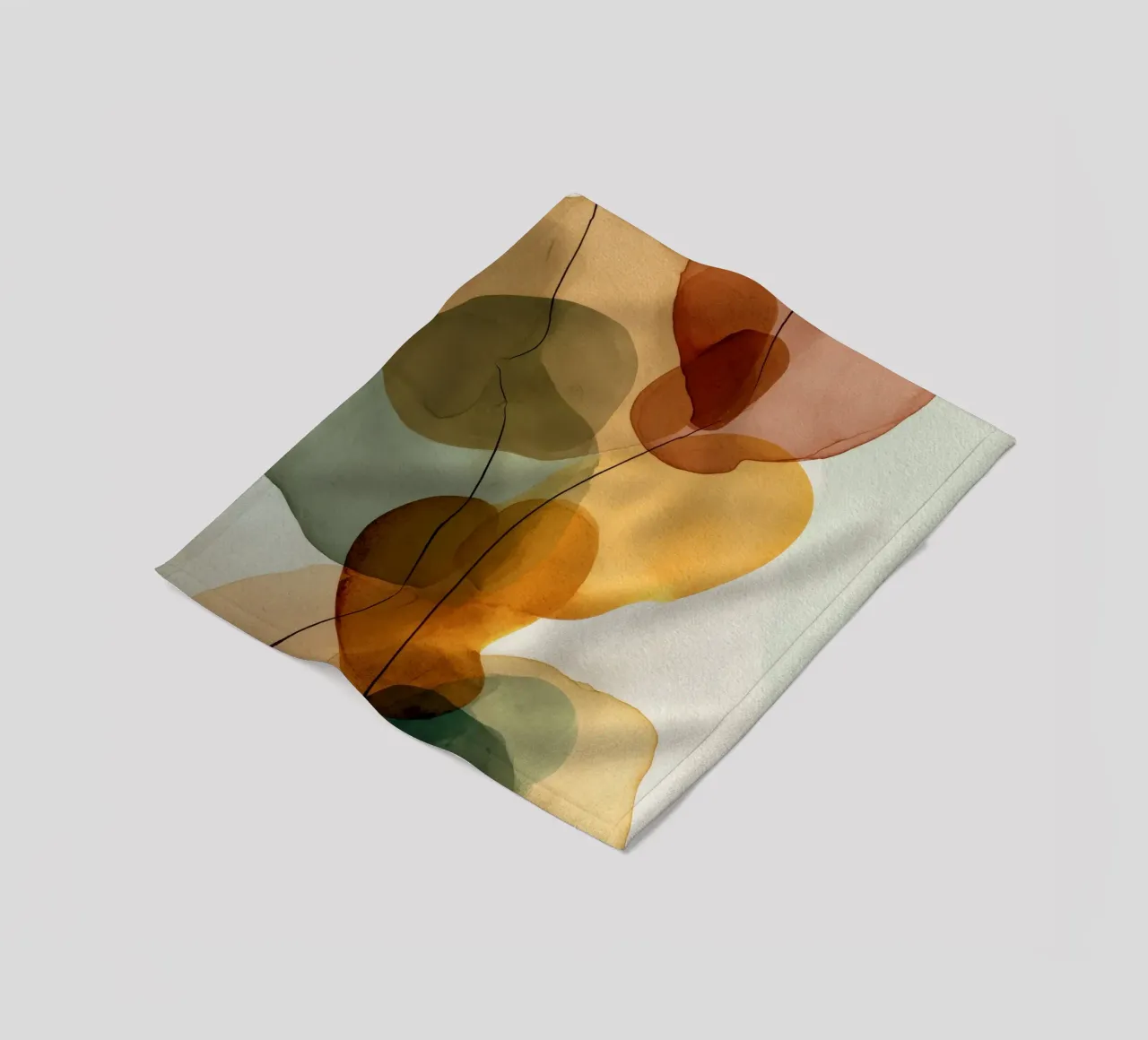 Burnt Orange Minimalist Abstract Composition fleece blanket by Artbyvo