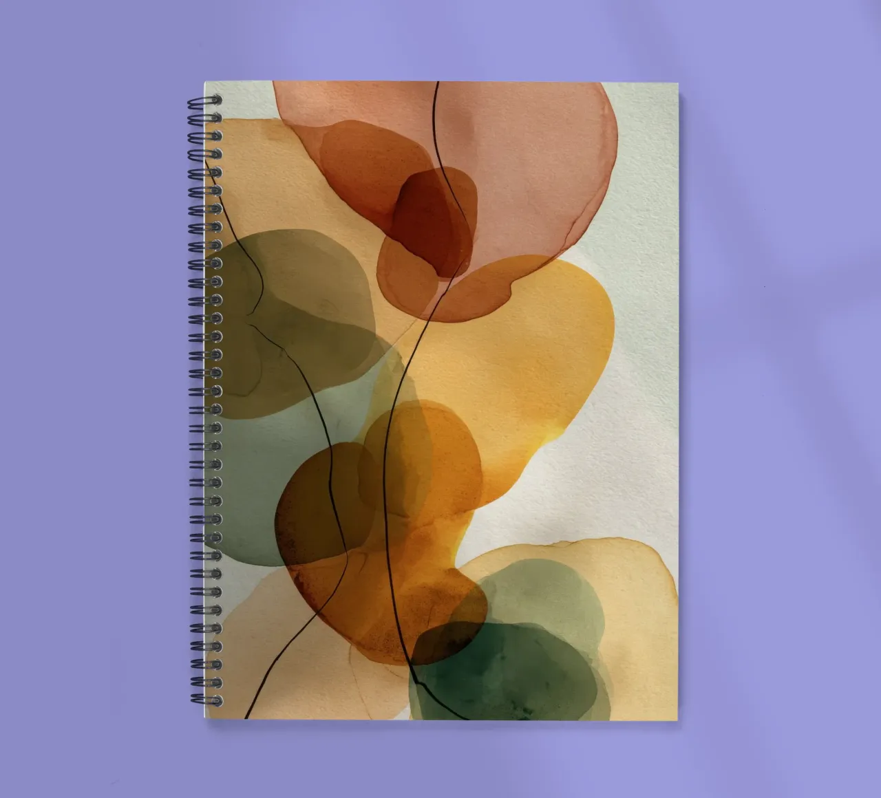Burnt Orange Minimalist Abstract Composition spiral notebook by Artbyvo