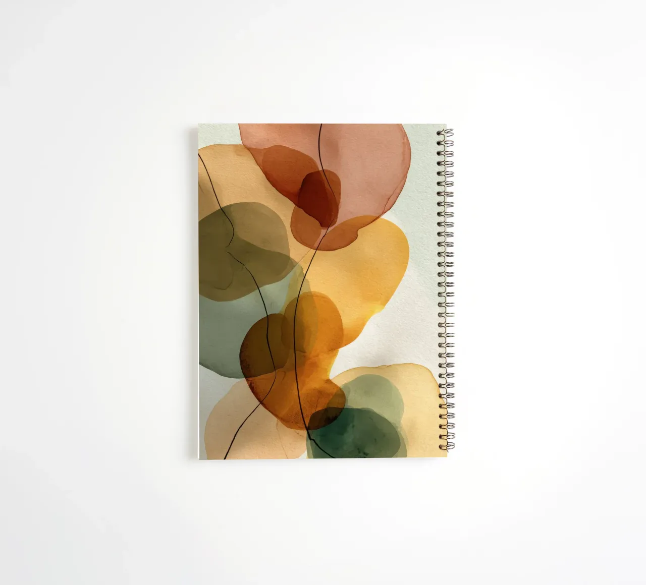 Burnt Orange Minimalist Abstract Composition spiral notebook by Artbyvo