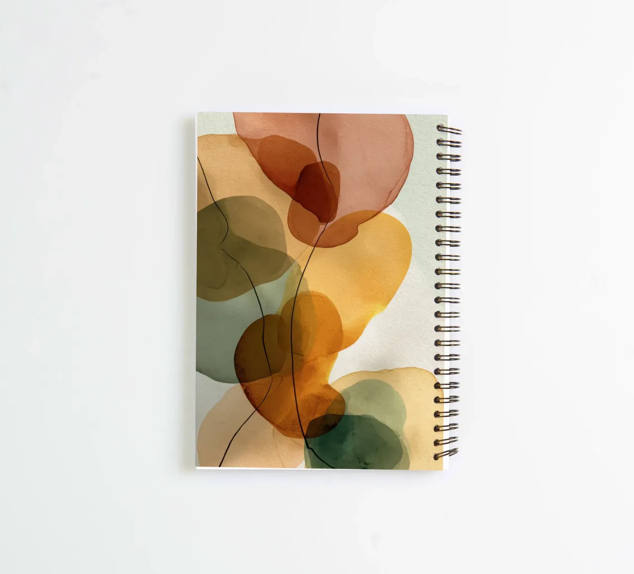 Burnt Orange Minimalist Abstract Composition spiral notebook by Artbyvo