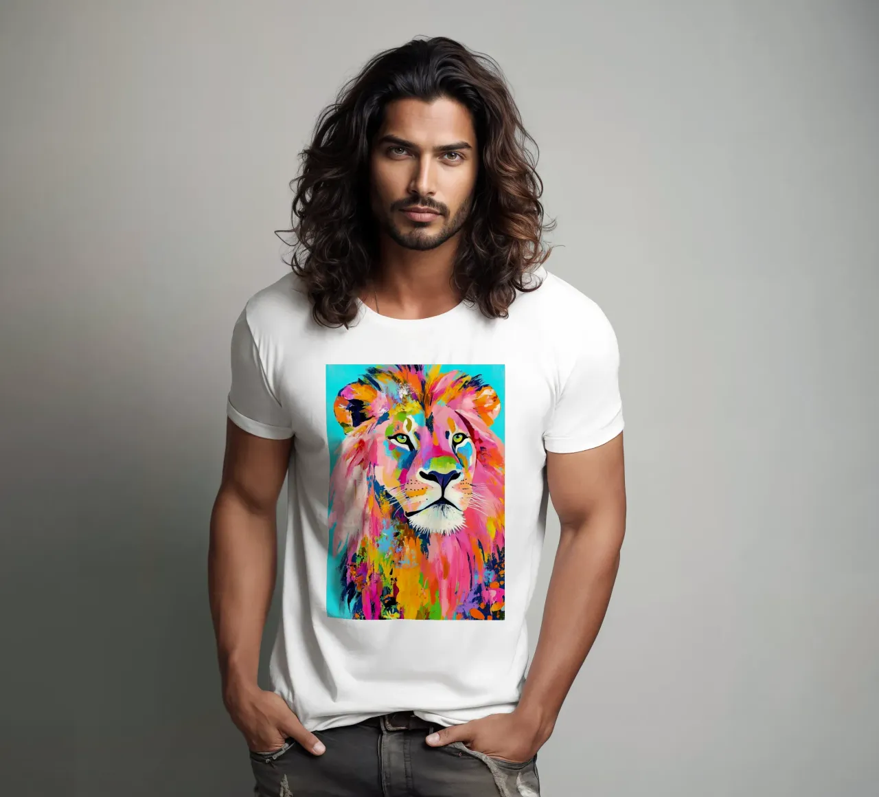 Arte animal león camiseta de Justyna Jaszke JBJart
