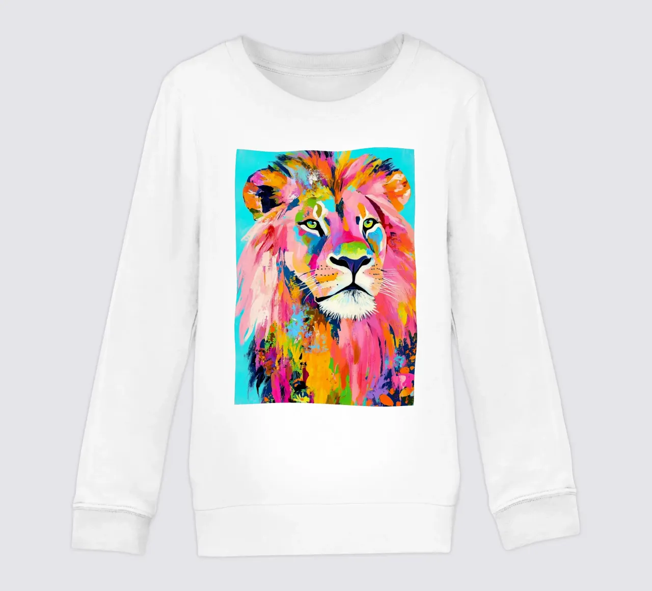 Lion animal art kids sweatshirt by Justyna Jaszke JBJart