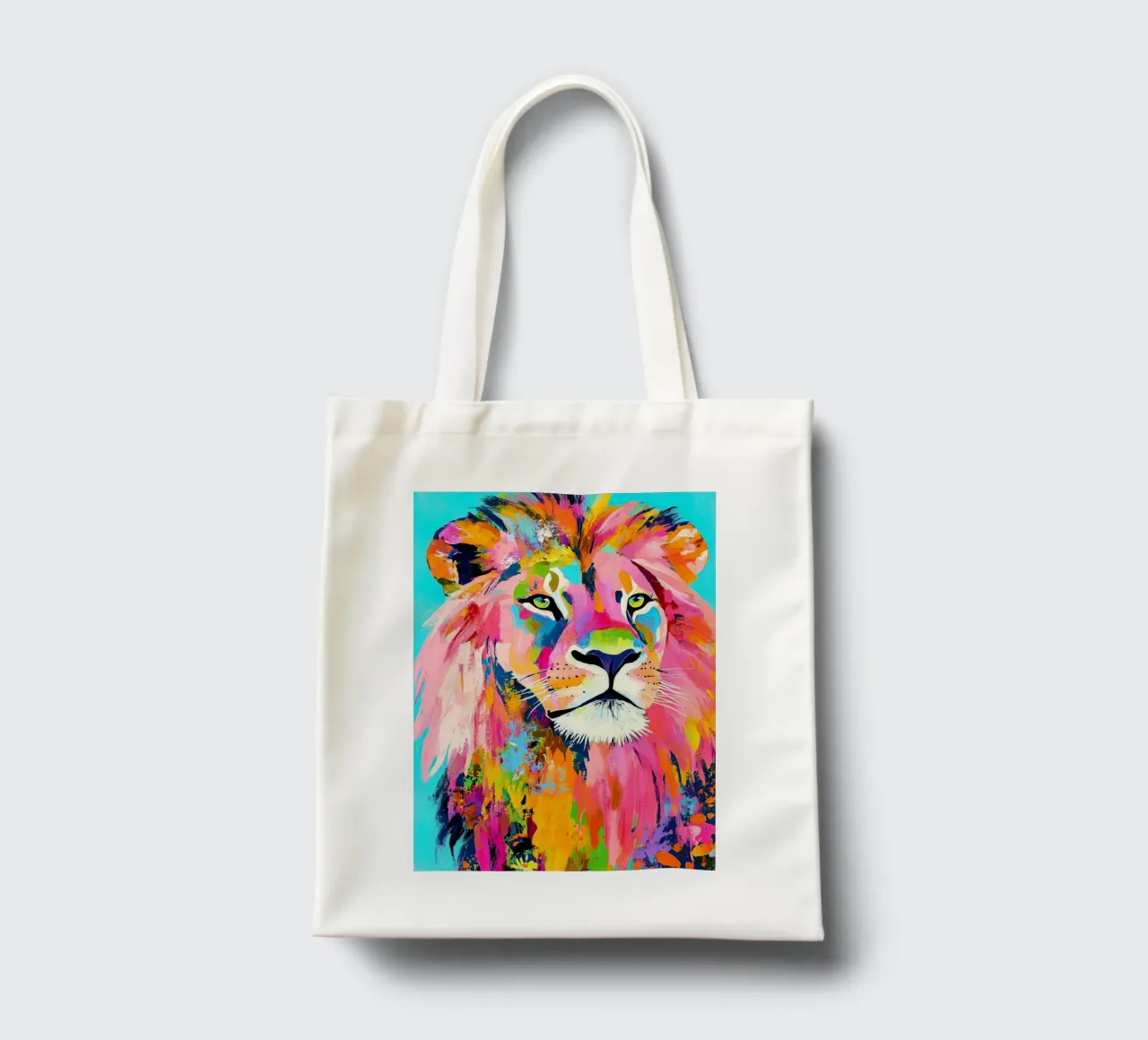 Lion animal art tote bag by Justyna Jaszke JBJart