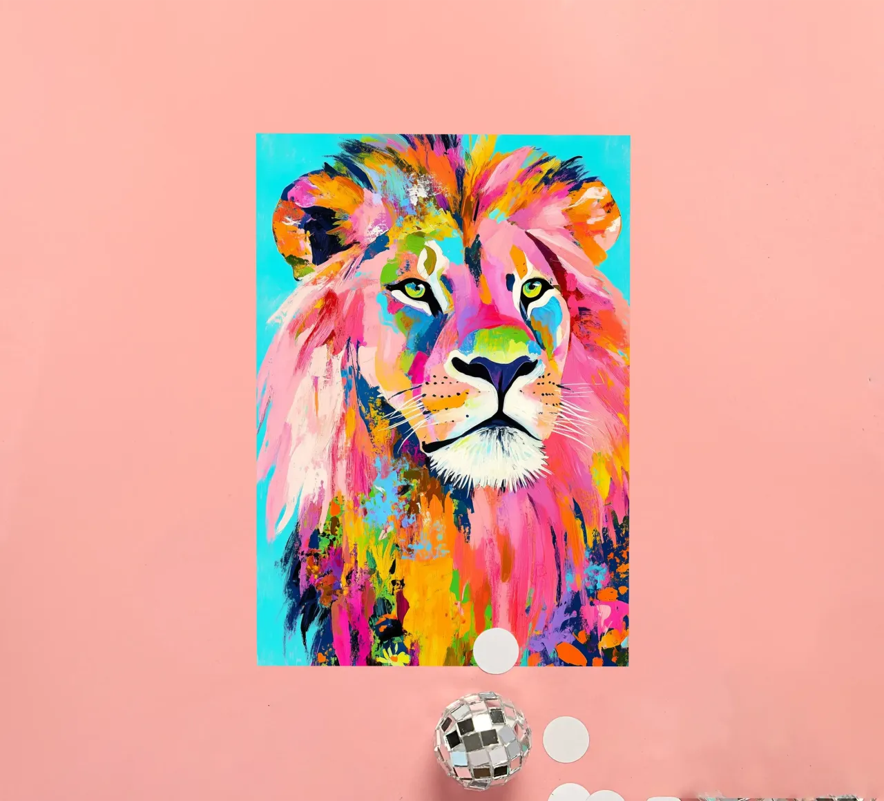 Lion animal art sticker by Justyna Jaszke JBJart