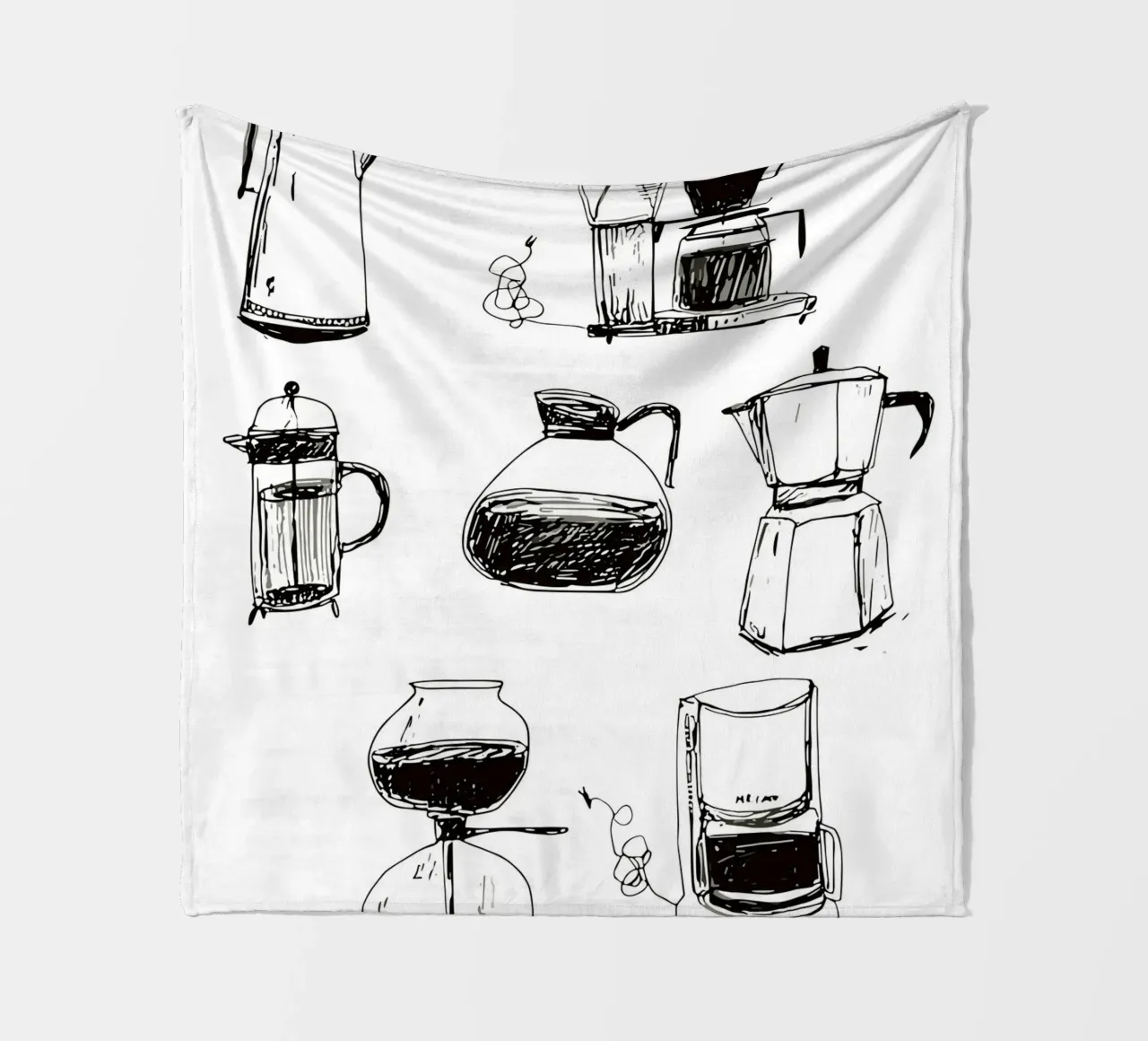 collection of drawn coffee coperta in pile da ramosashop