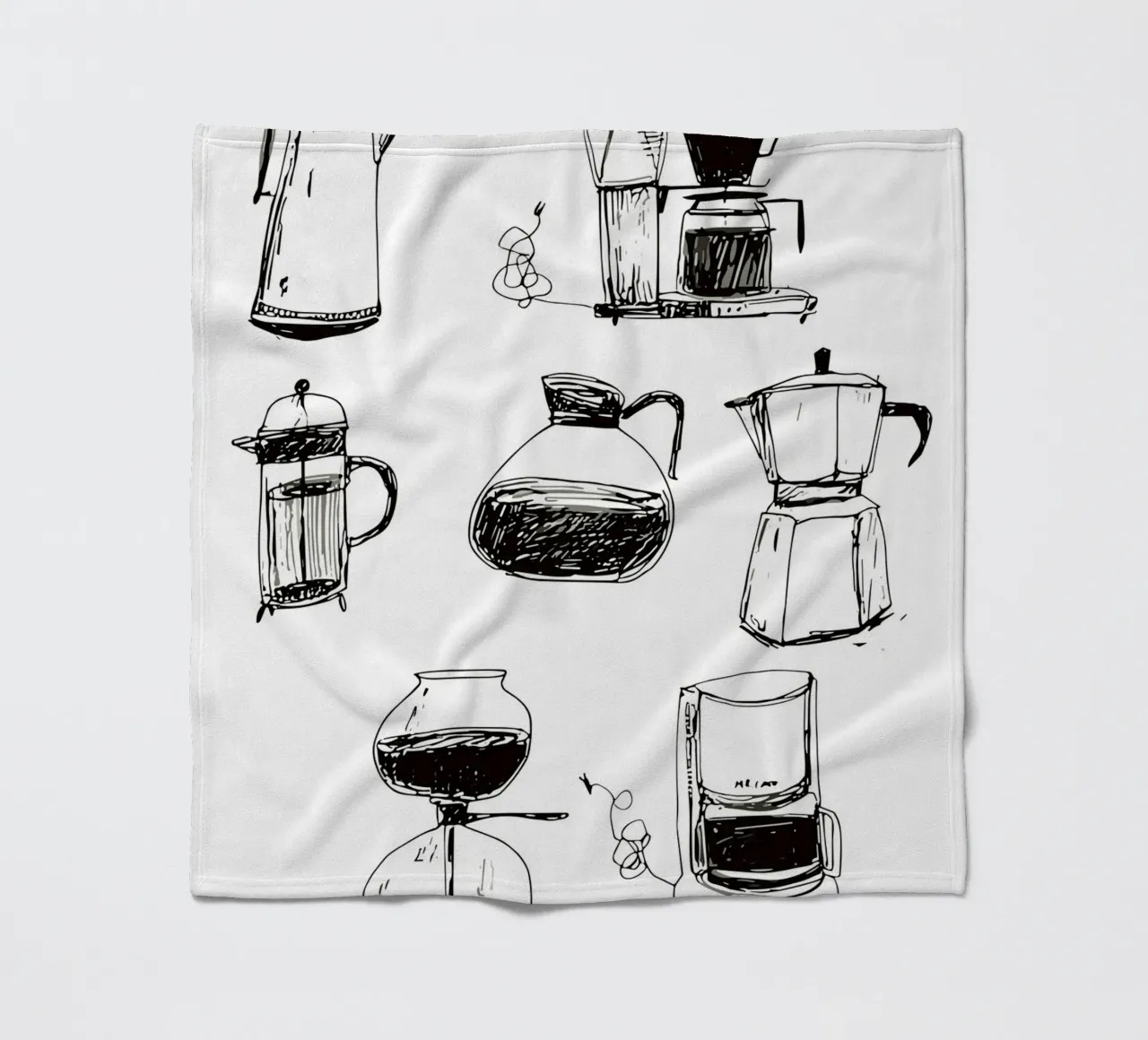 collection of drawn coffee coperta in pile da ramosashop