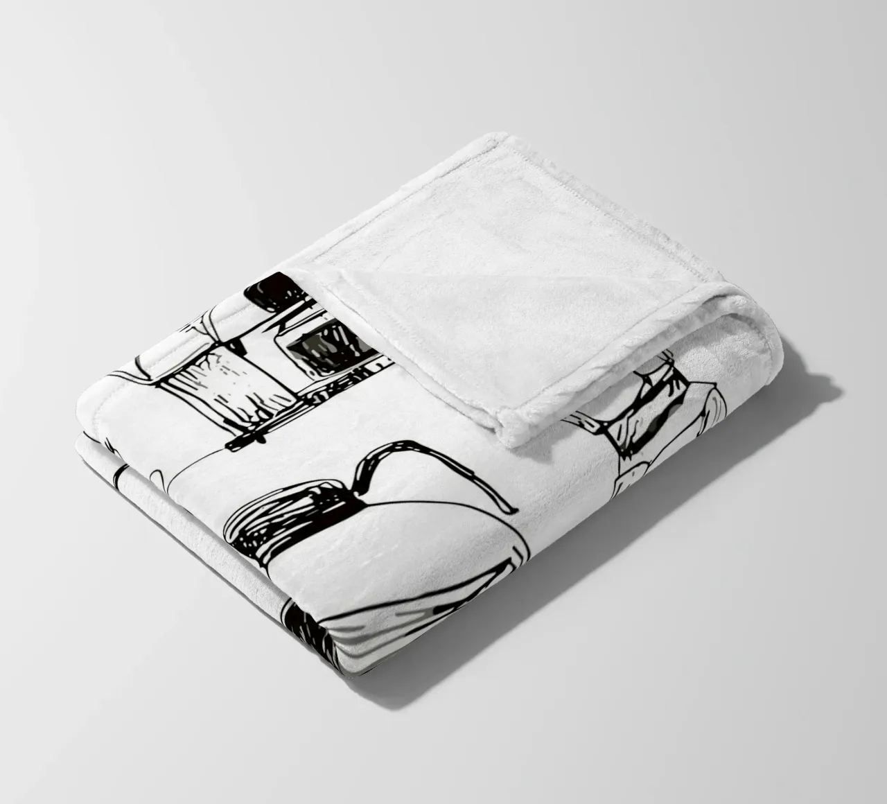 collection of drawn coffee coperta in pile da ramosashop