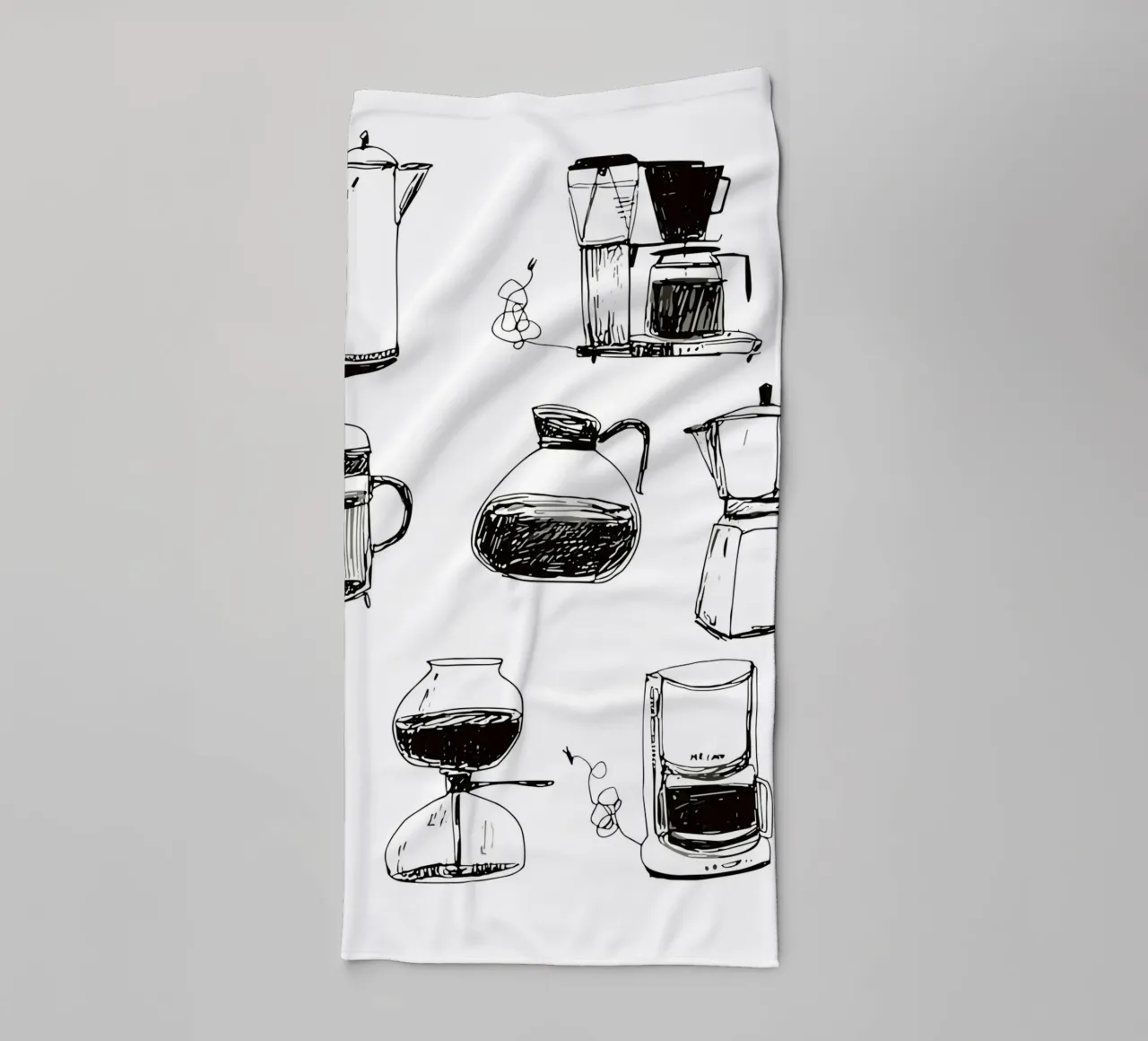 collection of drawn coffee asciugamano da bagno da ramosashop