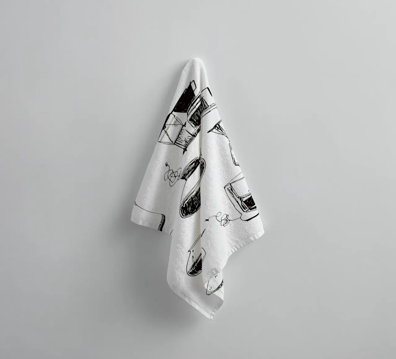 collection of drawn coffee asciugamano da bagno da ramosashop