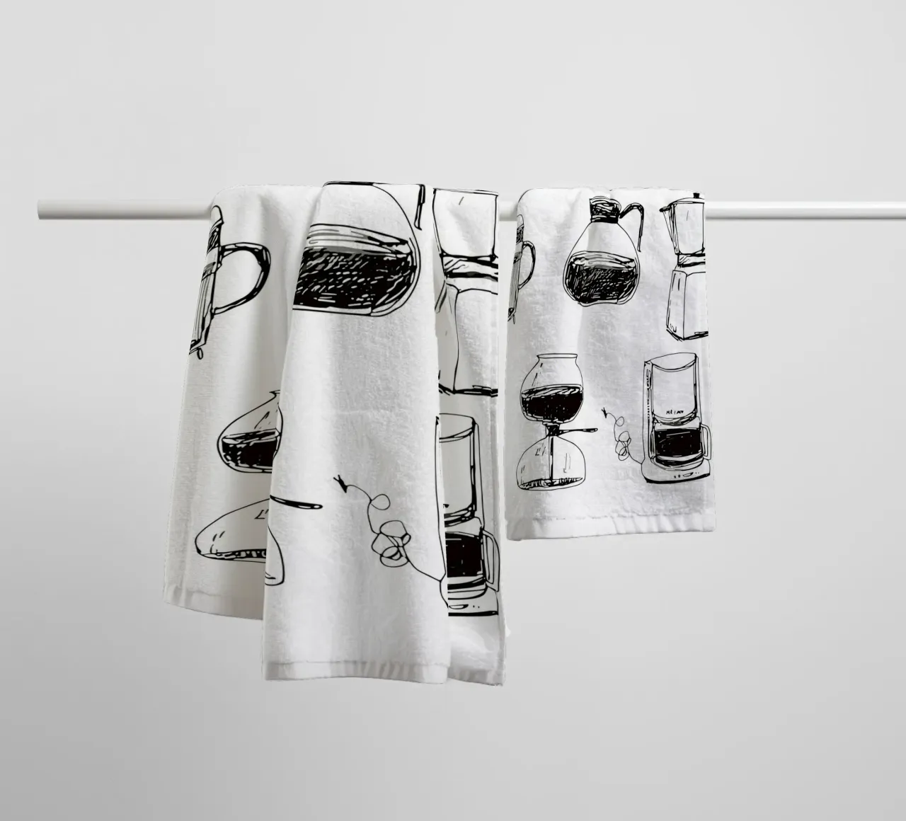 collection of drawn coffee asciugamano da bagno da ramosashop