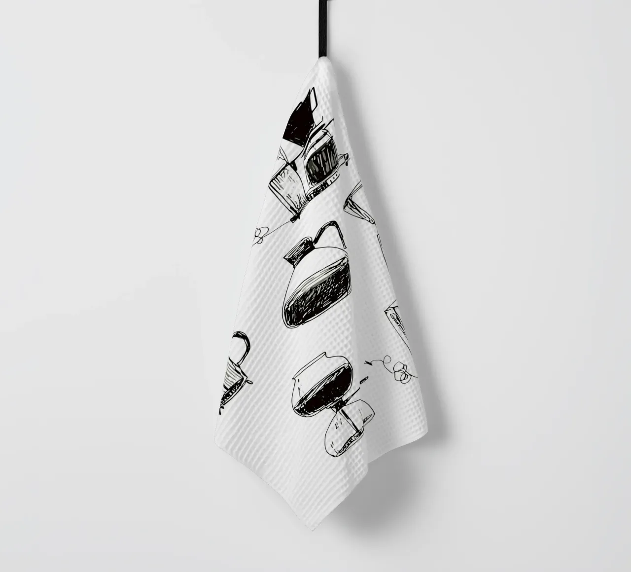 collection of drawn coffee canovaccio da cucina da ramosashop