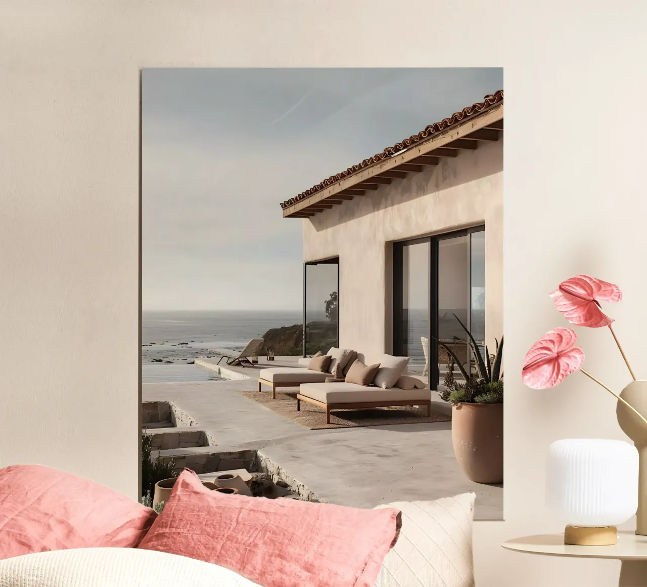 Droomlandschap Californië poster met aluminium frame van Wanderlust Vibes