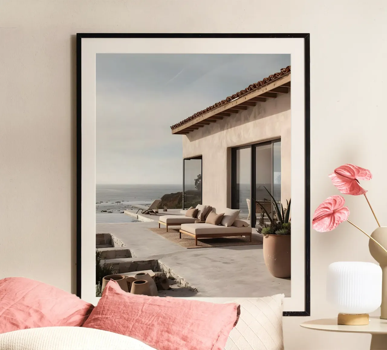 Droomlandschap Californië poster met aluminium frame van Wanderlust Vibes