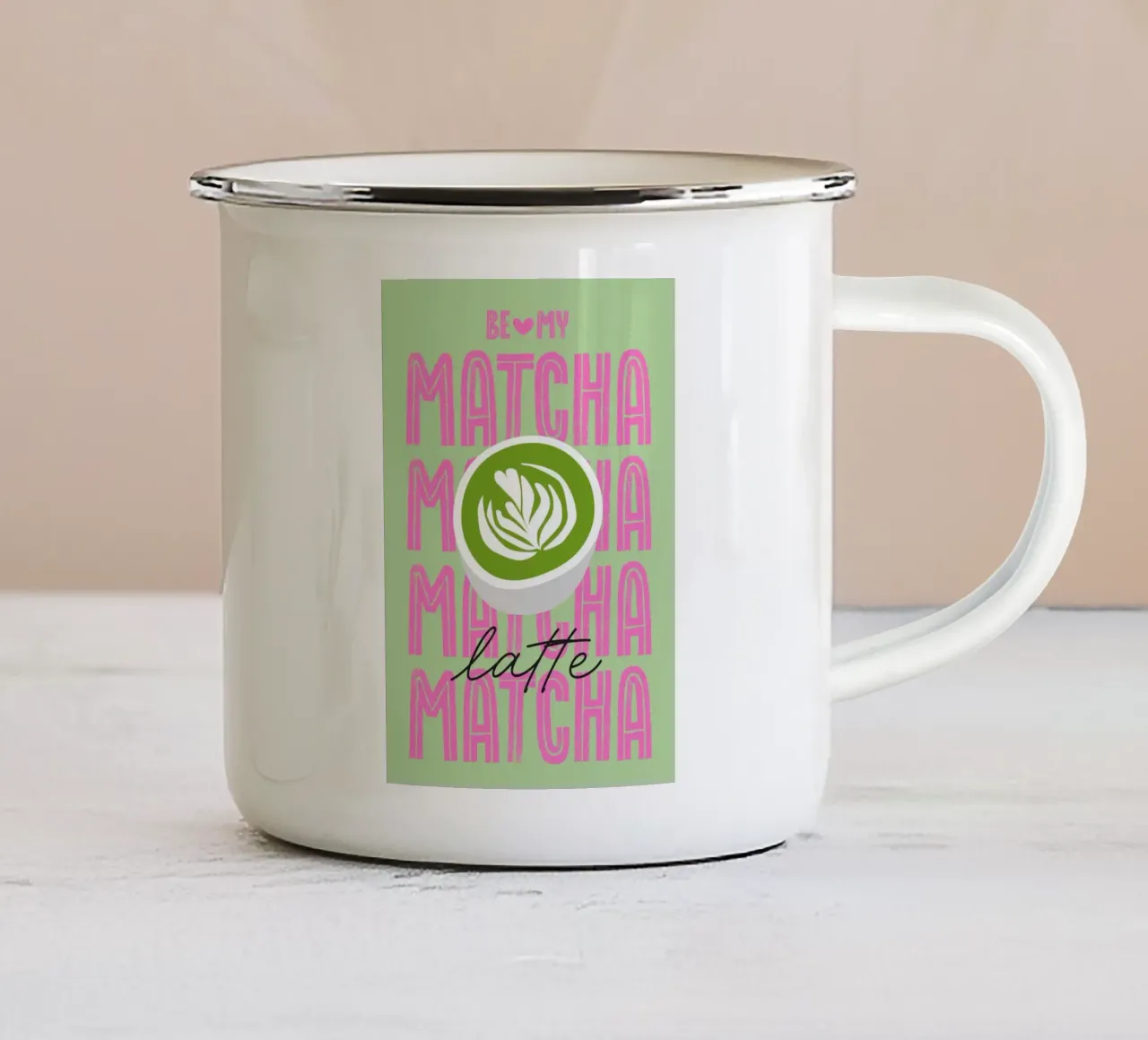 Be my matcha tazza in smalto da Fraysein Design
