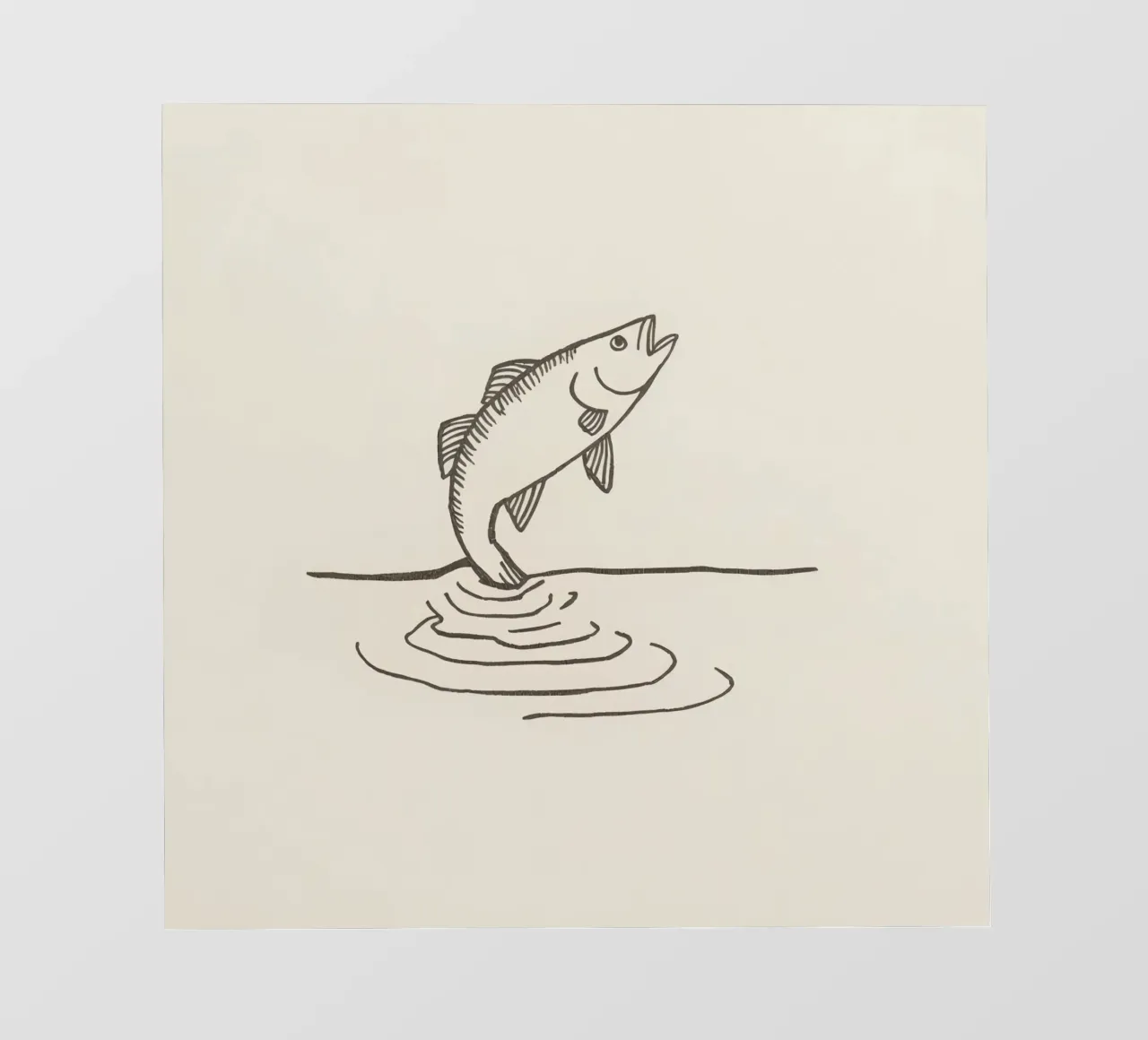 Pesci che saltano sopra l'acqua in un ambiente naturale che mette in evidenza telo in pvc da DesignDoodle