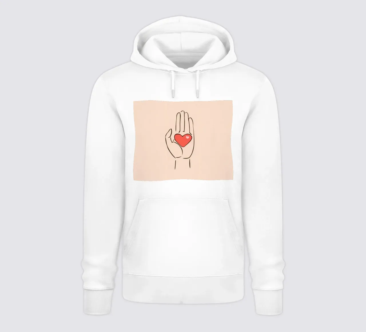 Mano che regge un cuore che rappresenta amore e gentilezza felpa con cappuccio da DesignDoodle