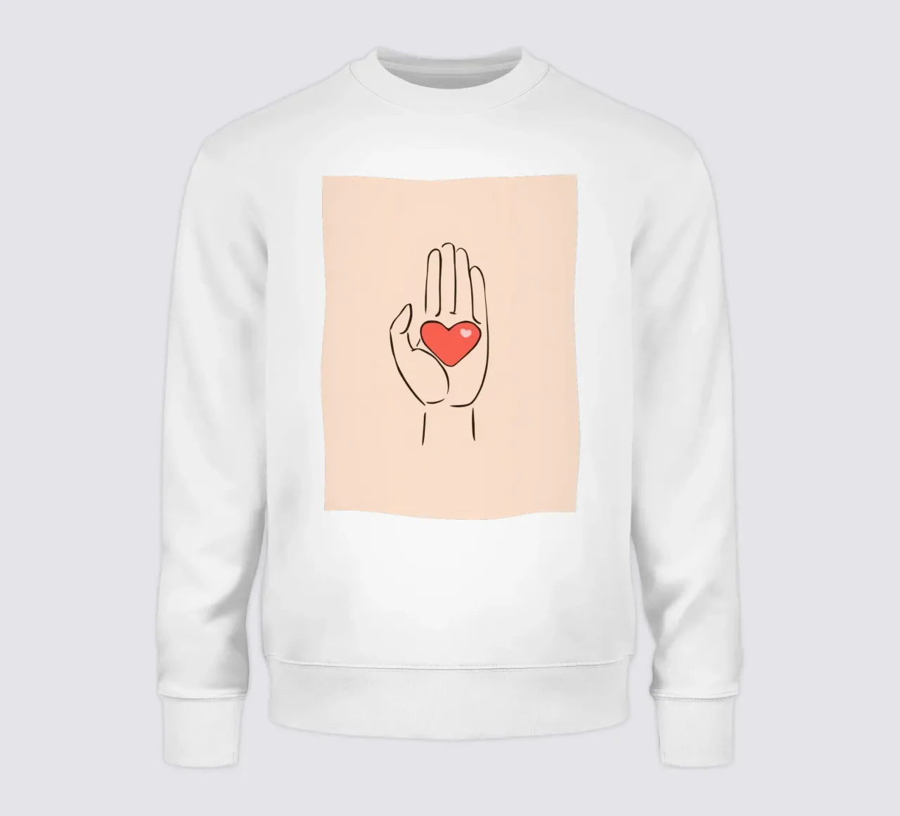 Mano che regge un cuore che rappresenta amore e gentilezza felpa da DesignDoodle