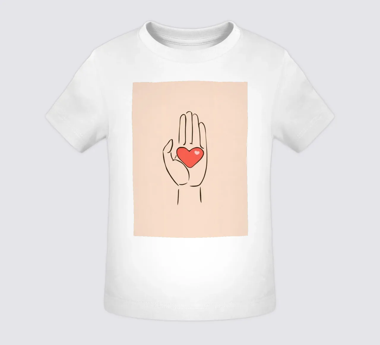 Mano che regge un cuore che rappresenta amore e gentilezza maglietta neonato da DesignDoodle