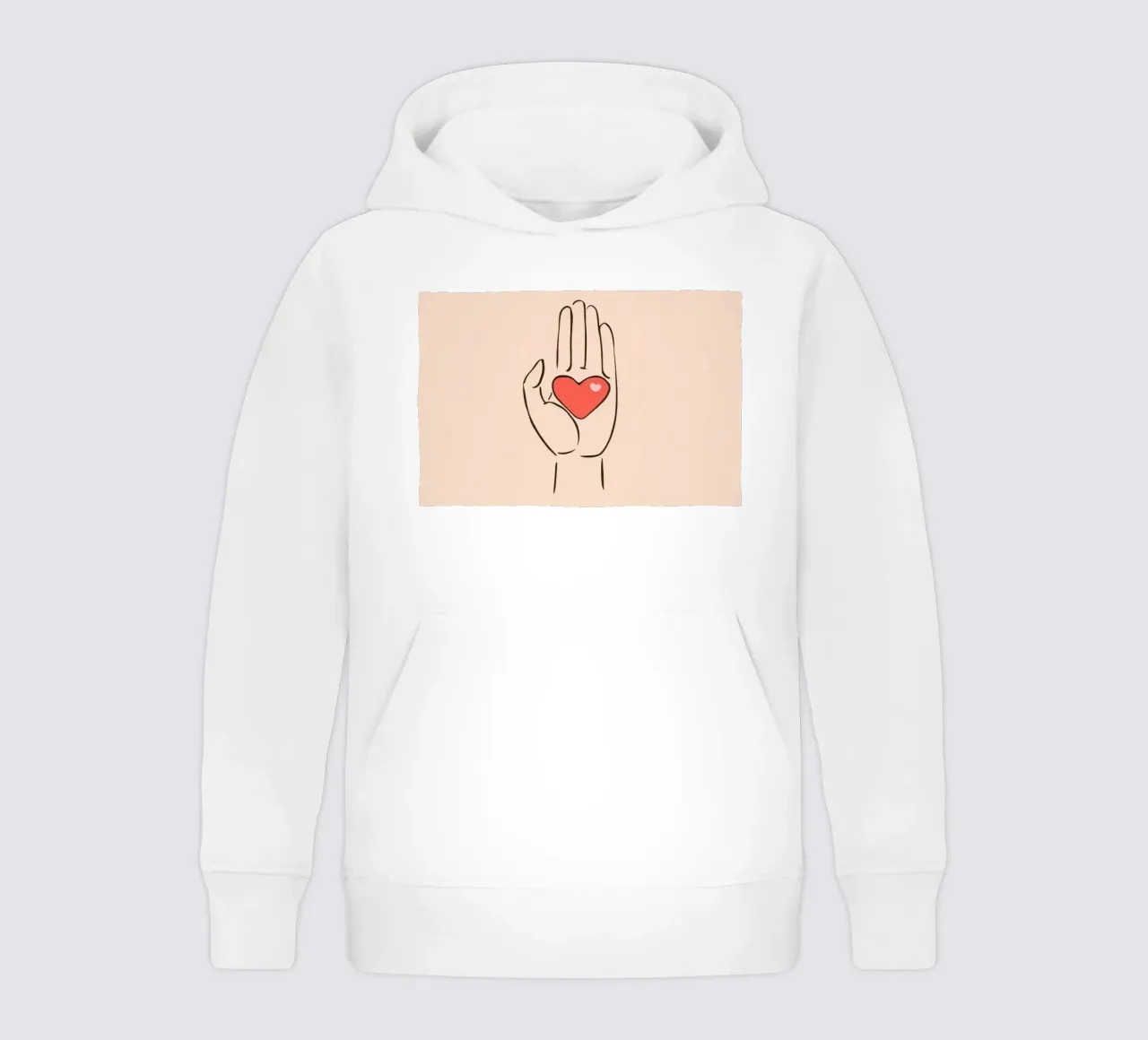 Mano che regge un cuore che rappresenta amore e gentilezza felpa bambino con cappuccio da DesignDoodle