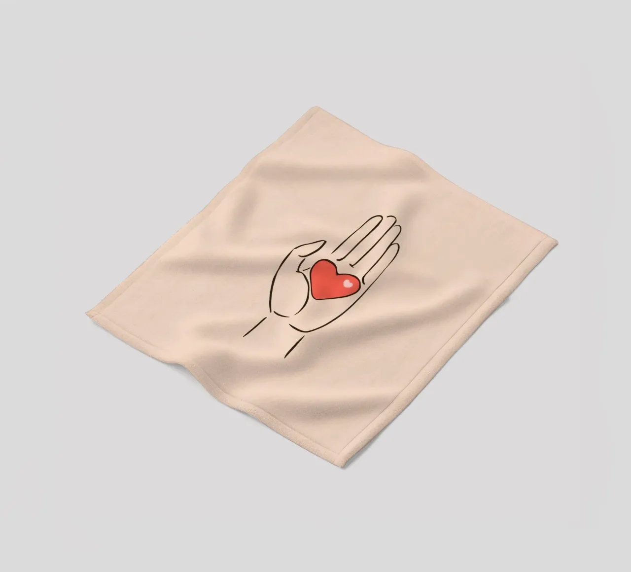 Mano che regge un cuore che rappresenta amore e gentilezza coperta in pile da DesignDoodle
