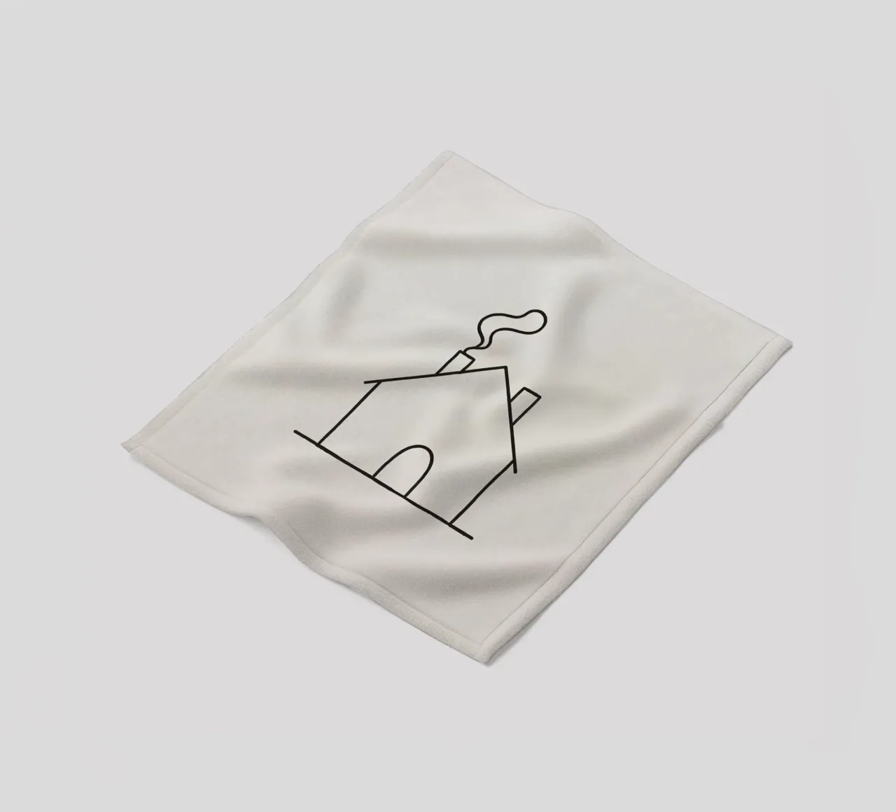 Schéma simple d'une maison avec de la fumée s'élevant de la cheminée plaid polaire de DesignDoodle