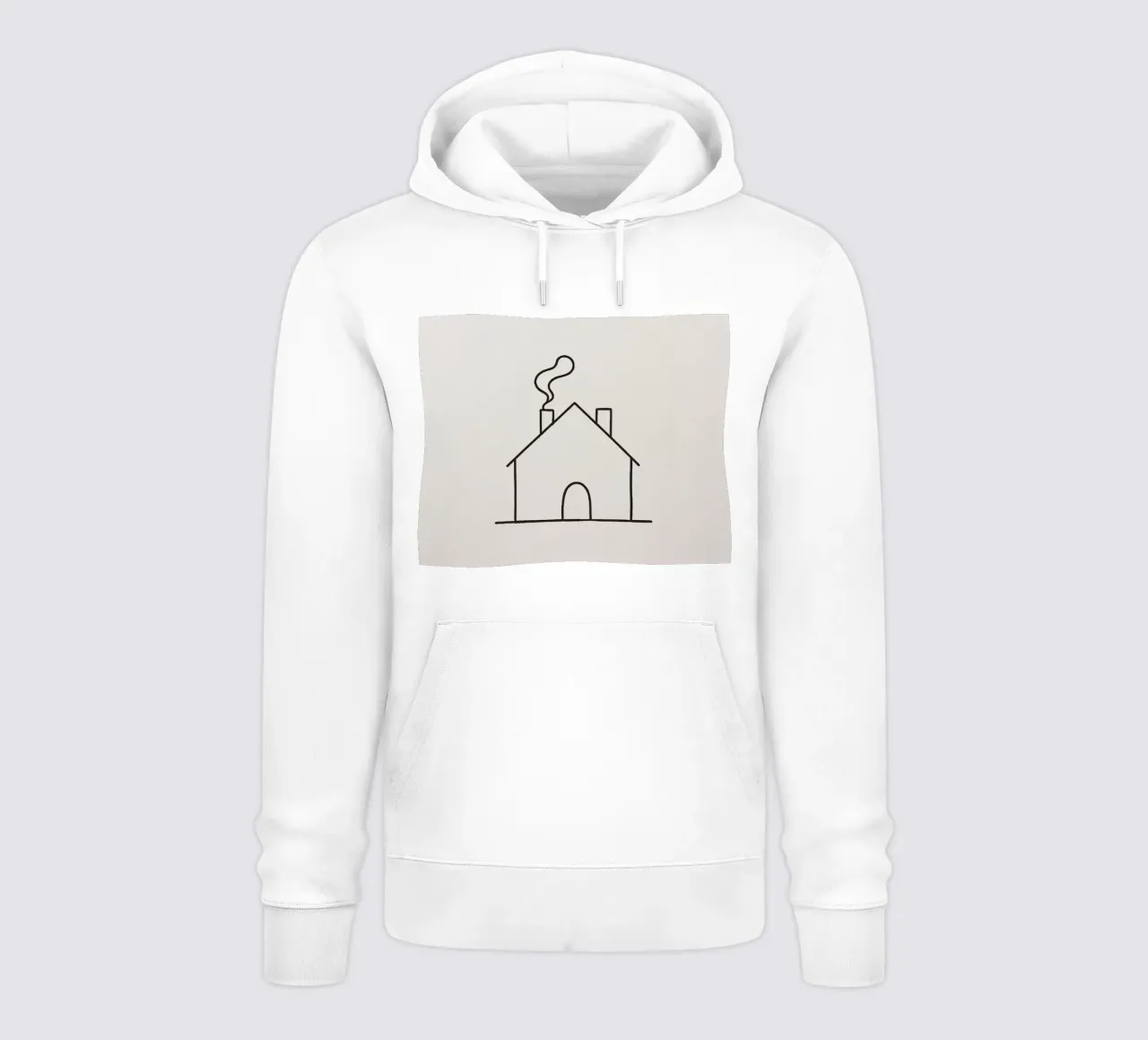 Semplice sagoma di una casa con fumo che sale dal camino felpa con cappuccio da DesignDoodle