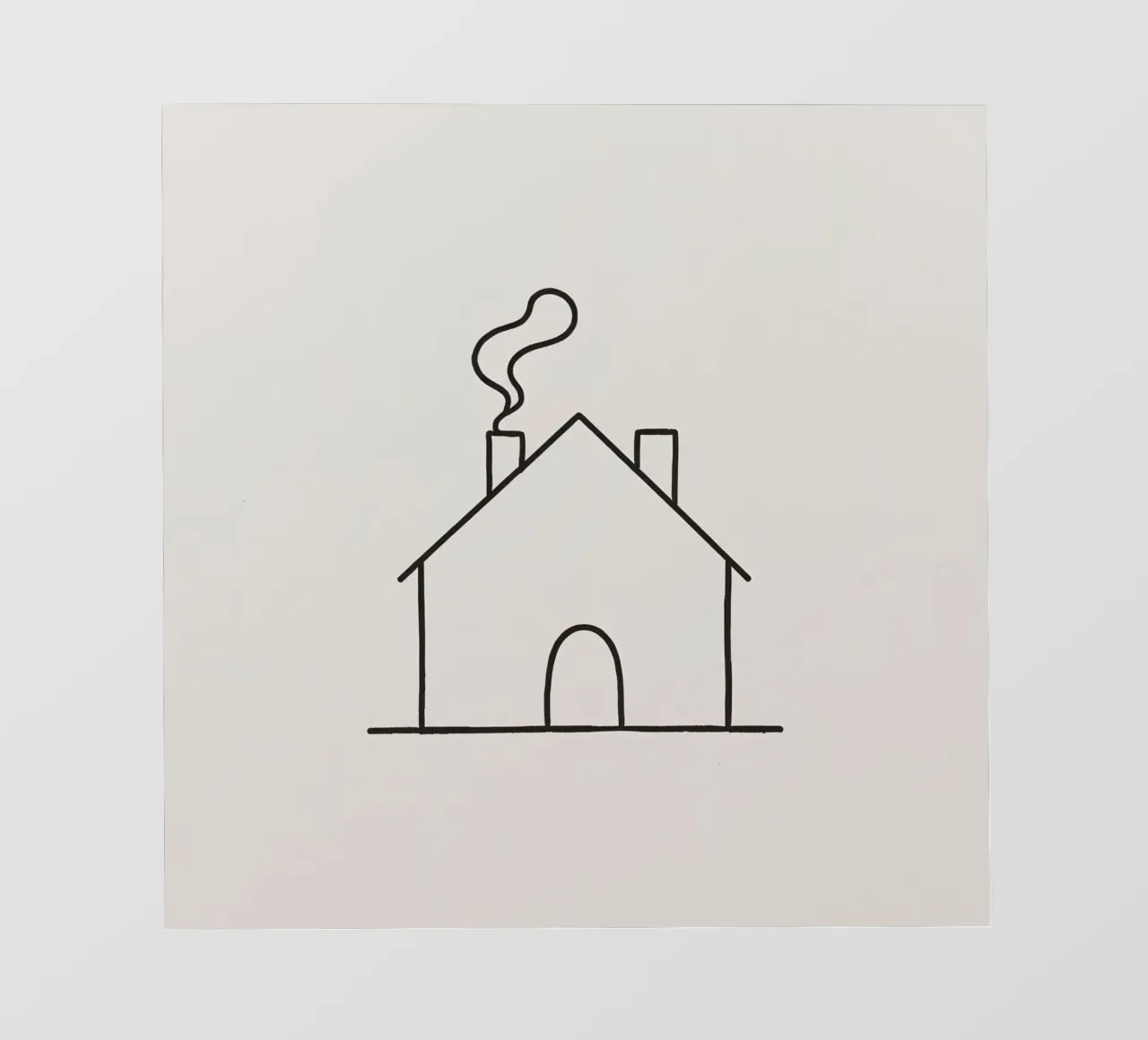 Semplice sagoma di una casa con fumo che sale dal camino pellicola backlit da DesignDoodle