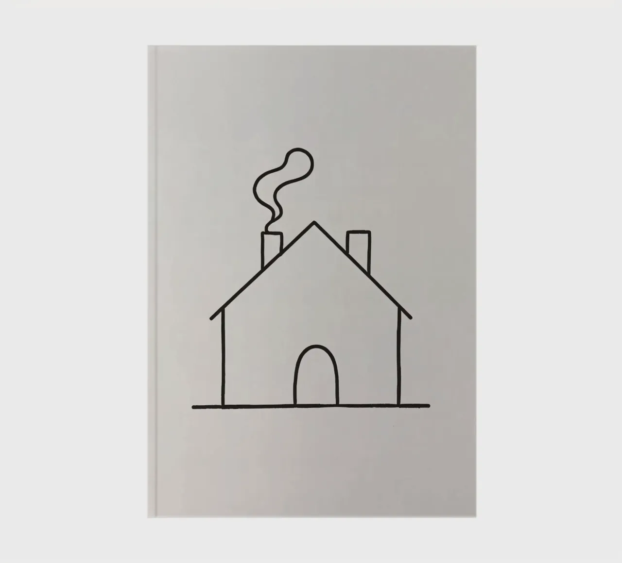 Schéma simple d'une maison avec de la fumée s'élevant de la cheminée carnet de notes de DesignDoodle
