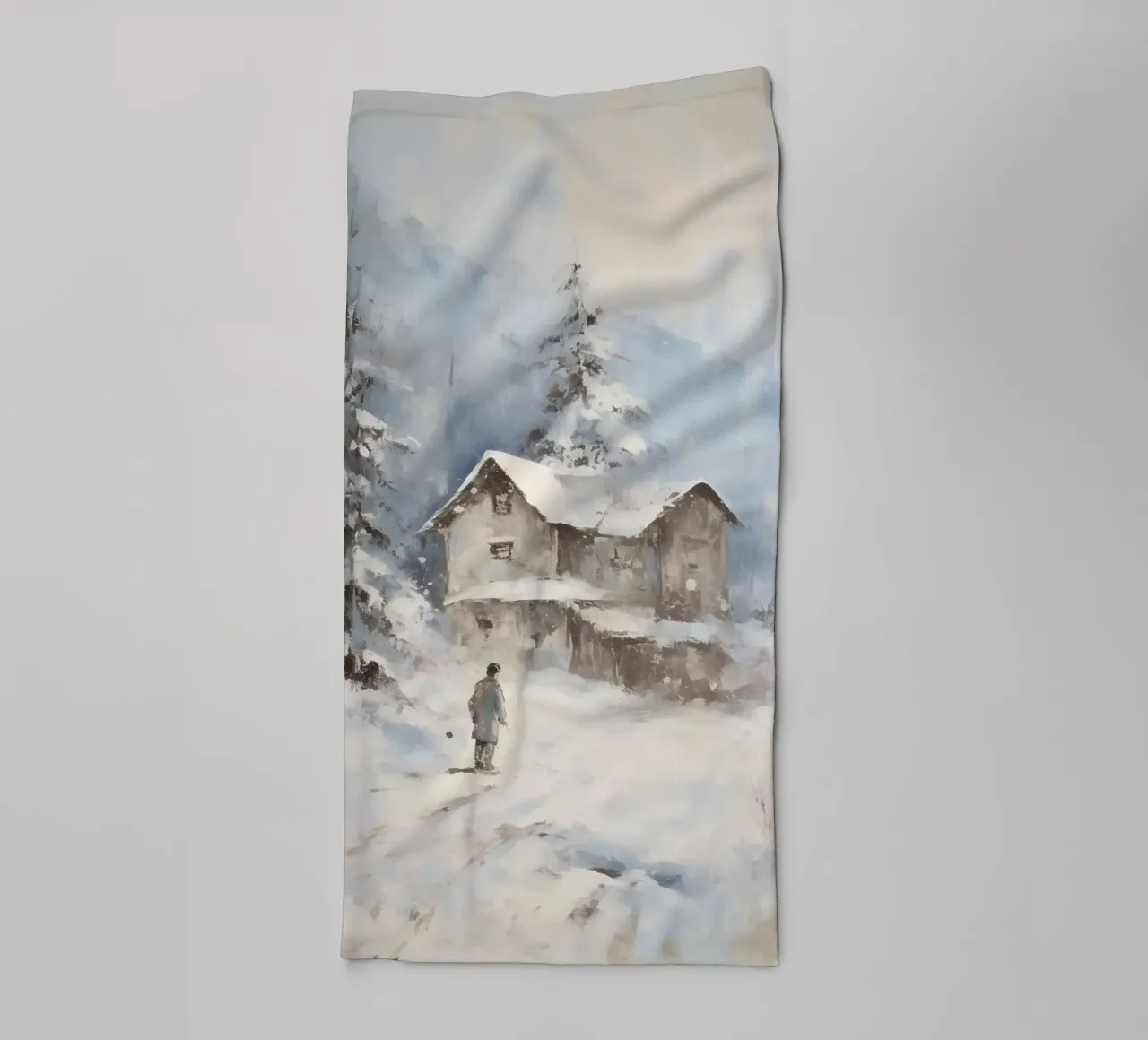 Casa aislada en la nieve - Paisaje rústico de invierno toalla de baño de ClubArt