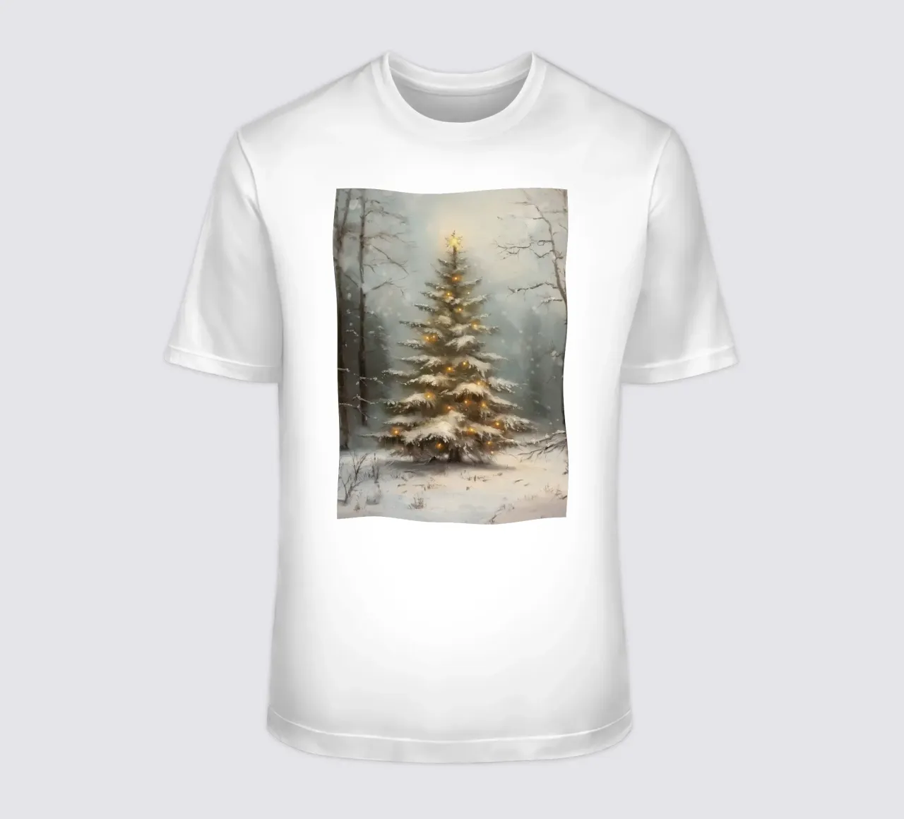 Sapin de Noël enneigé enchanté - Forêt d'hiver lumineuse t-shirt de ClubArt