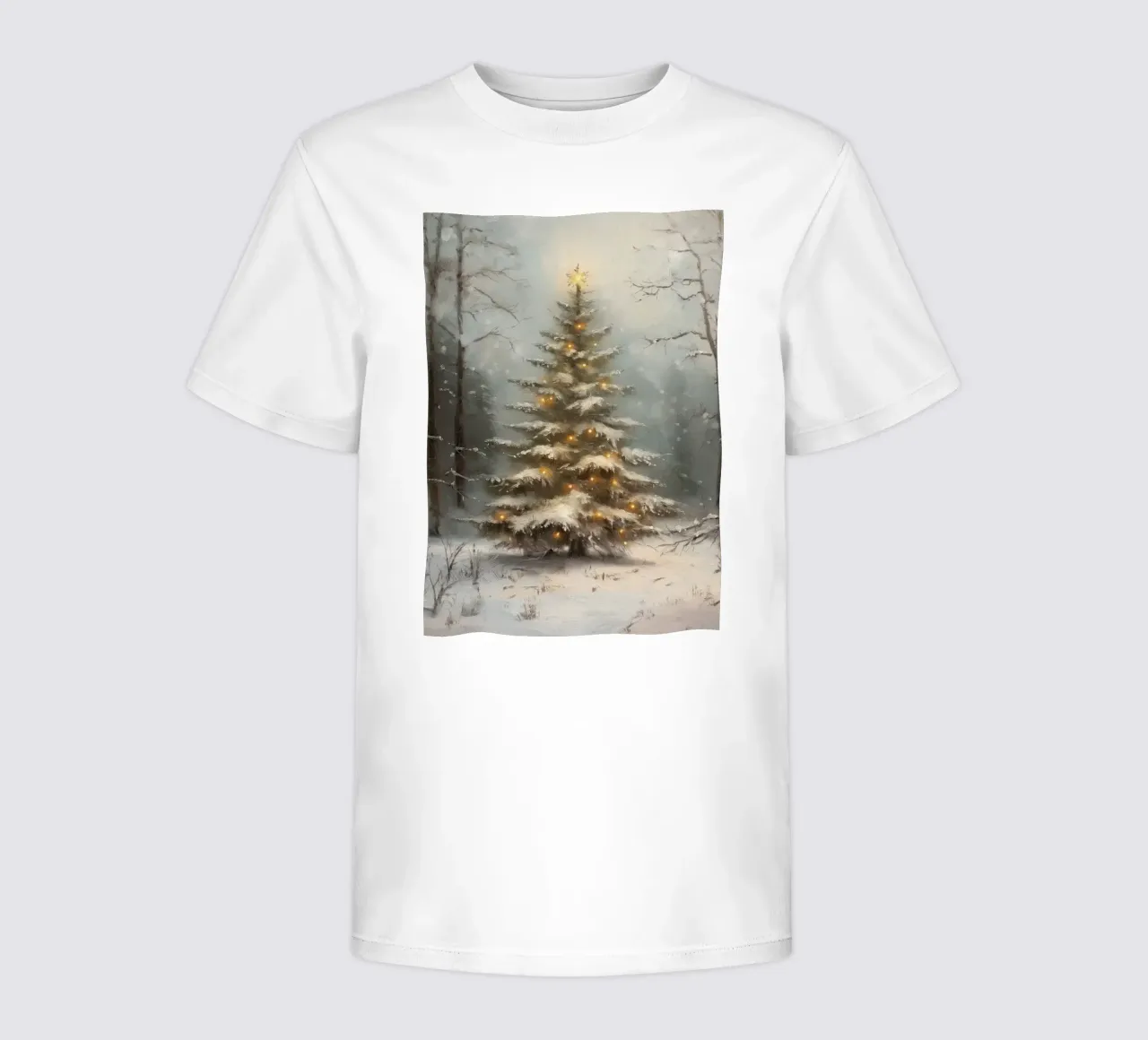 Verzauberter verschneiter Weihnachtsbaum - Glühender Winterwald Kinder T-Shirt von ClubArt
